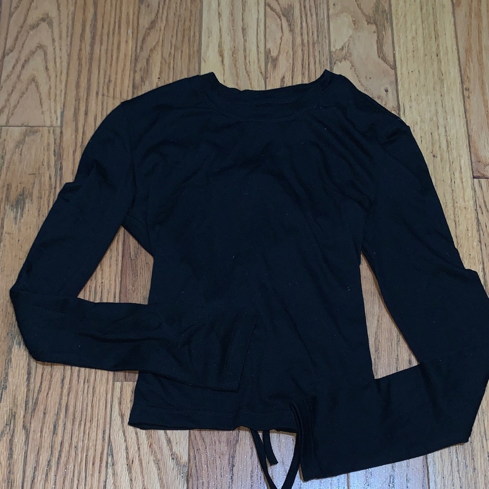 KHY BACKLESS LACE UP LONG SLEEVE TOP SIZE S